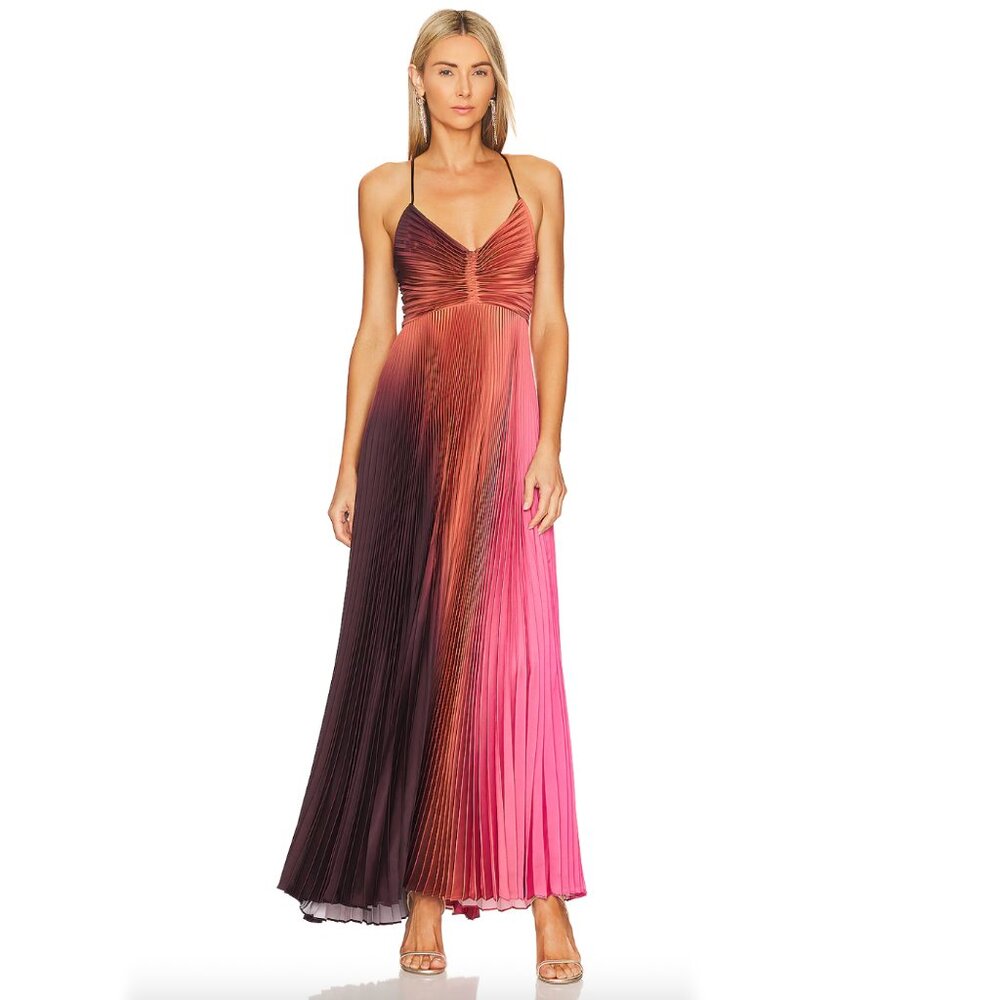 Authentic A.L.C. Ariya Dress in Pink & Chocolate - Revolve Size 0